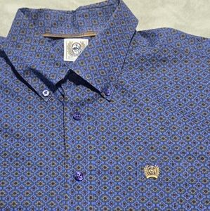 Cinch Geometric Shirt Long Sleeve Men's Size Large Like NEW Condition Preppy